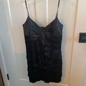 Black cocktail dress, super flattering on all body types.